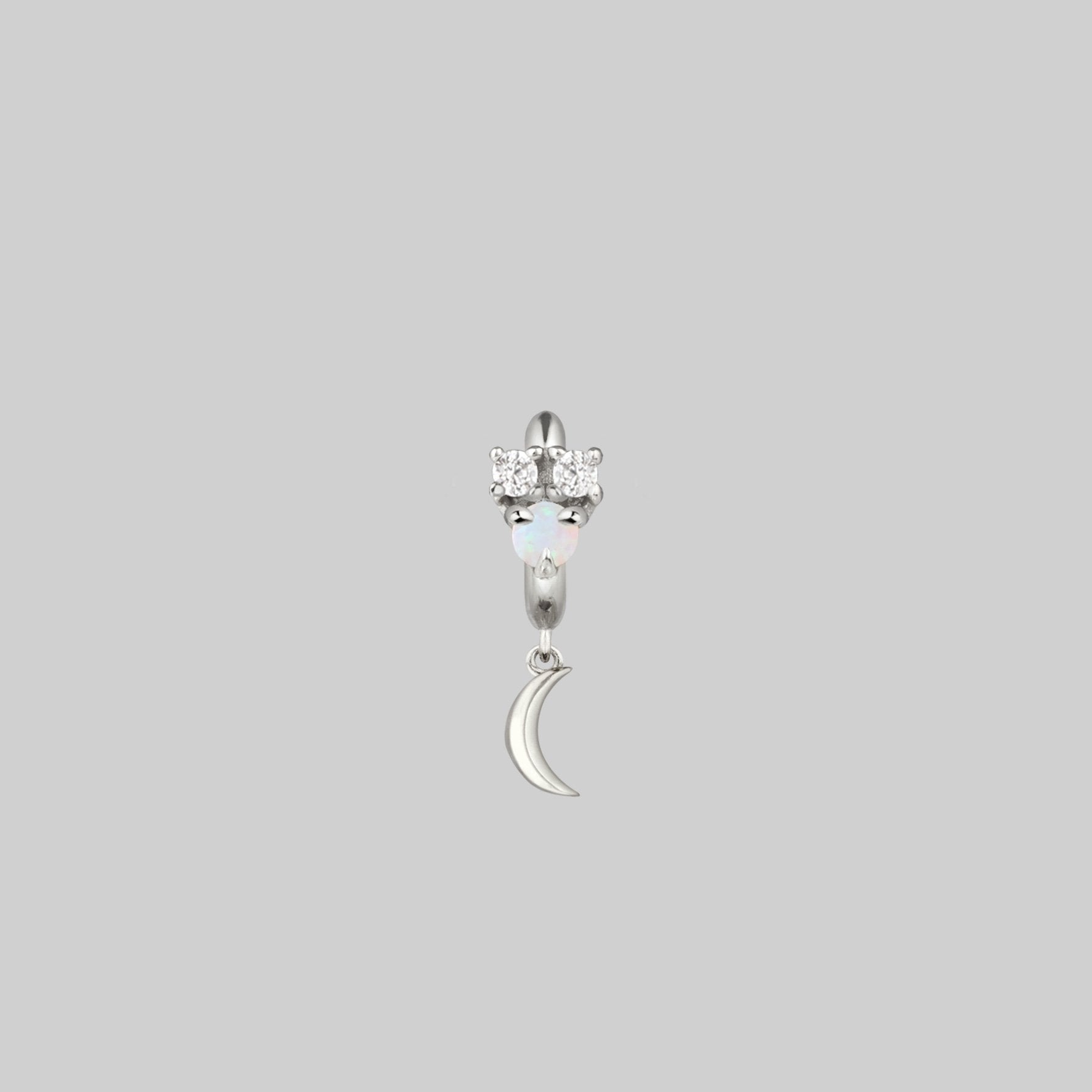 mini moon and star hoop earring