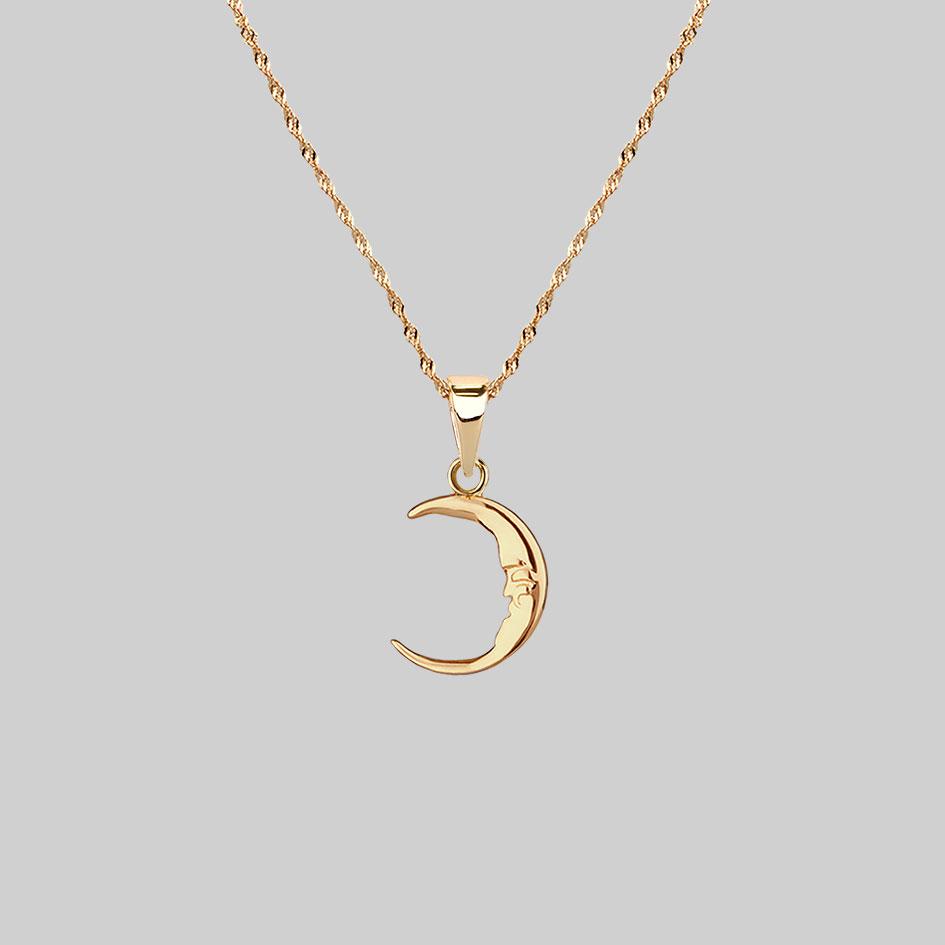 gold moon crescent necklace