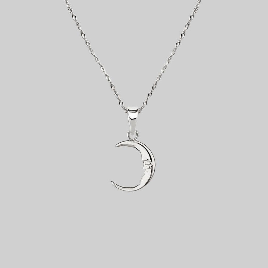 ELIN. Sun & Moon Layering Necklaces - Silver silver moon crescent necklace