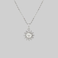 silver sun necklace