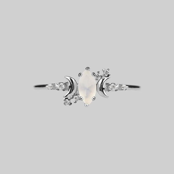 Opal and cubic clearance zirconia ring