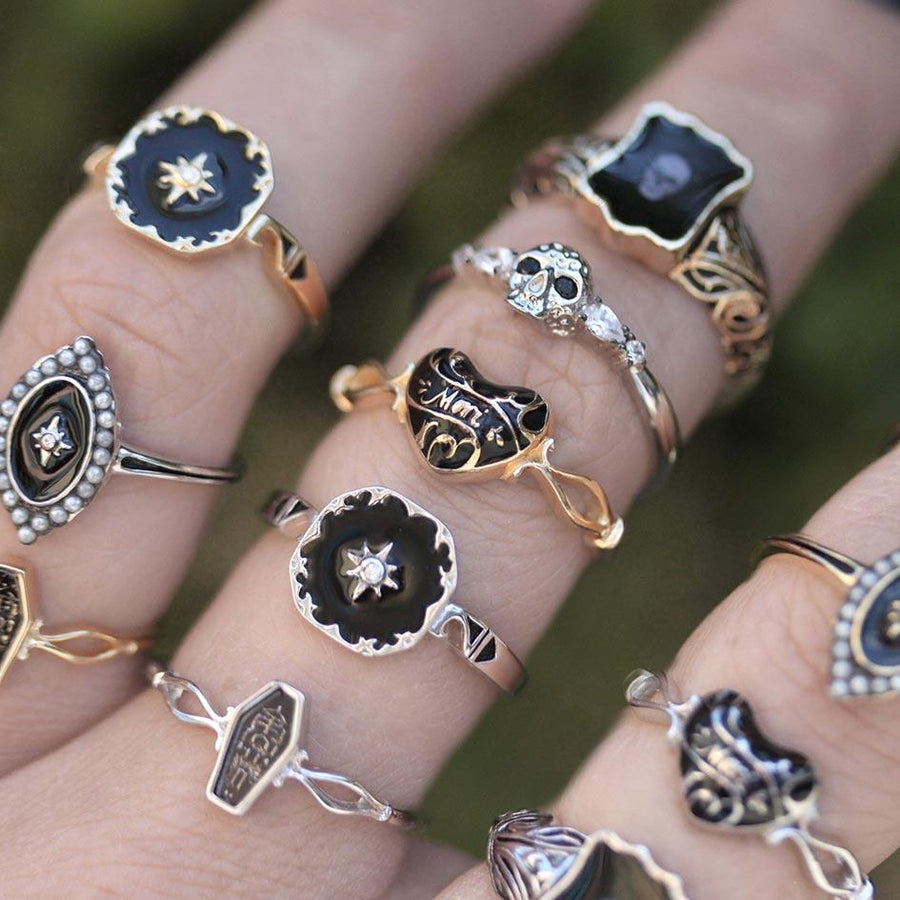 REMINISCENCE. Skull Head Onyx Silver Ring REMINISCENCE. Skull Head Onyx Silver Ring