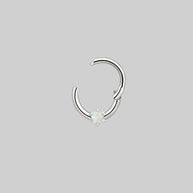 silver septum with colourful opal gemstone