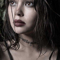 Necklace - DARK BLOOM. Black Mother Of Pearl Choker