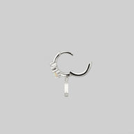 opal gemstone moon hoop earring
