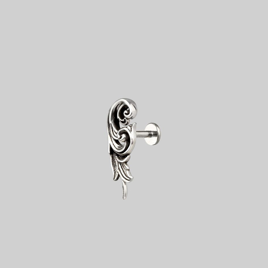IMPERIAL. Ornate Flourish Stud Earring - Silver orante silver helix stud
