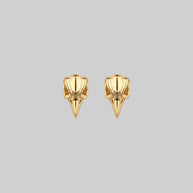 raven stud earrings gold
