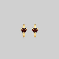 heart gemstone hoop earrings gold
