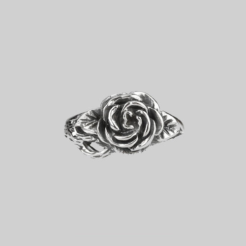 RAPHAEL. Etched Glass Rose Necklace - Silver