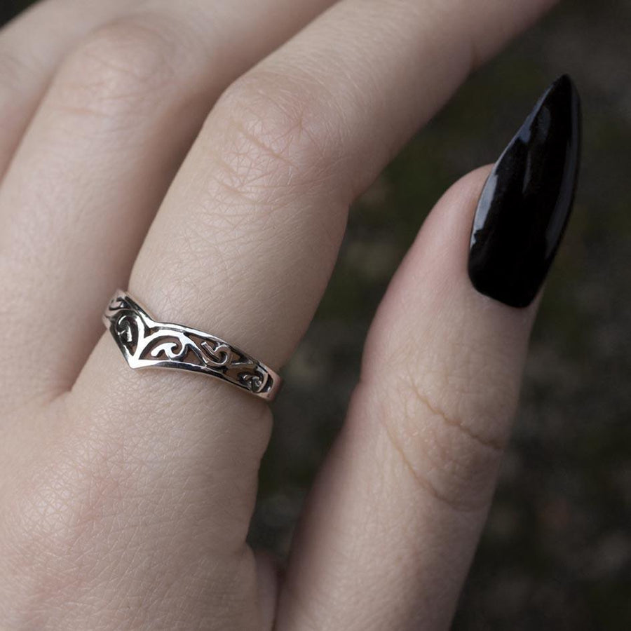 TRIBE. Silver Chevron Ring Ring - TRIBE. Silver Chevron Ring