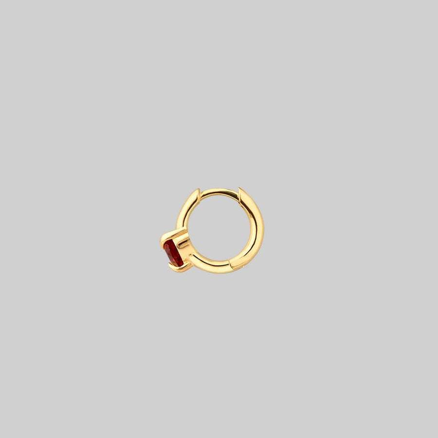 HEART & SOUL. Garnet Heart Clicker Ring - Gold love heart hoop earring gold