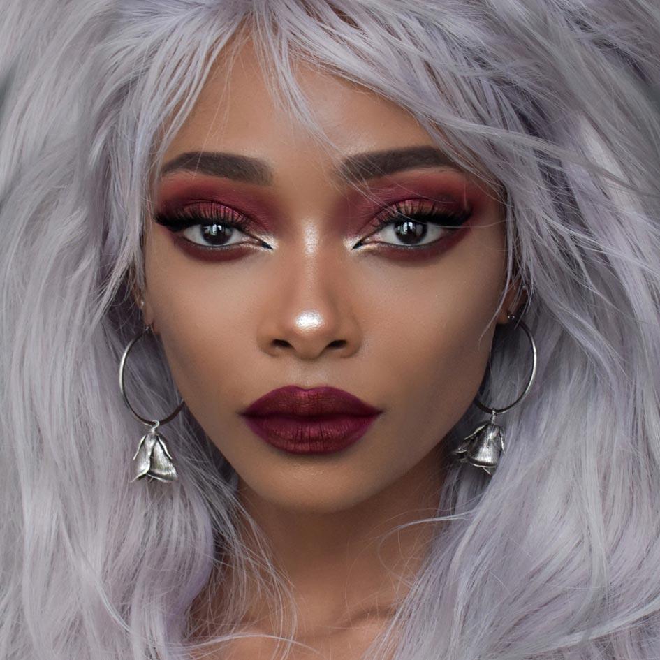 Silver rose hoop earrings