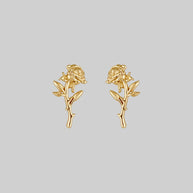 Gold rose stud earrings 