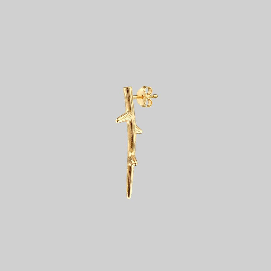 gold rose thorn single stud