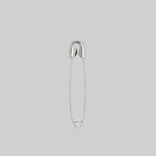 SOLENE. Safety Pin Single Earring - Silver