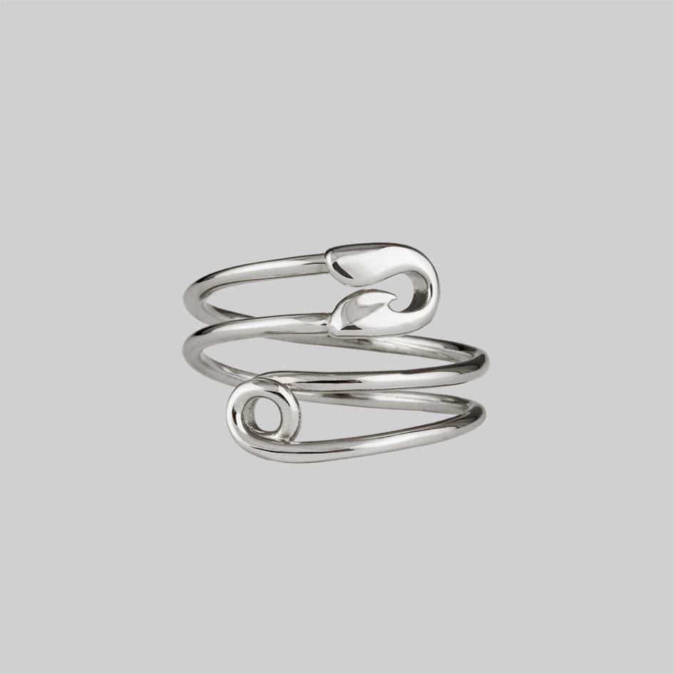 silver safety pin wrap ring
