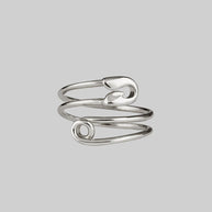 silver safety pin wrap ring 