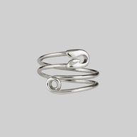 silver safety pin wrap ring