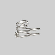 silver wraparound safety pin ring