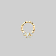 opal cluster septum ring gold