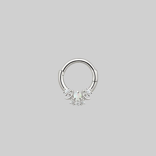 MOONDANCE. Moon Silver Clicker Ring - Septum