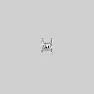 silver barbed wire helix stud earring