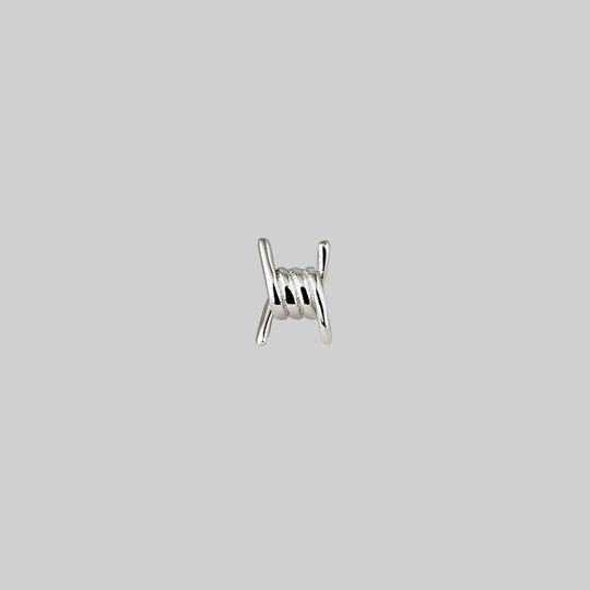 SURVIVAL. Symbolic barbed Wire Stud Earring - Silver