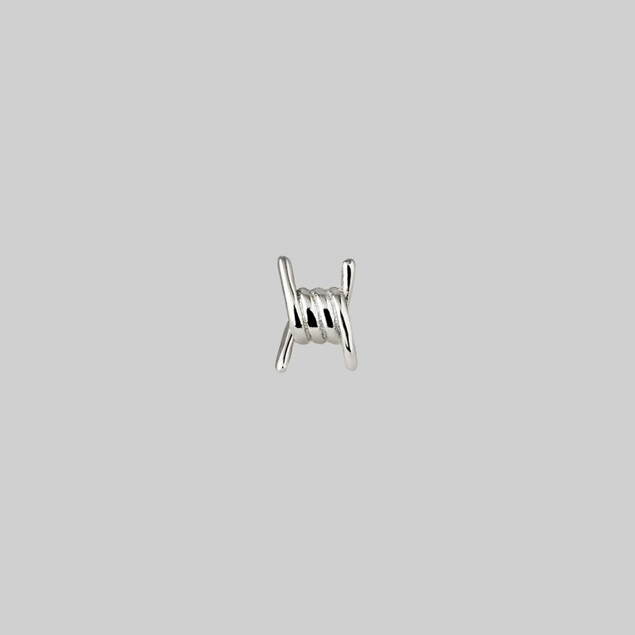 SURVIVAL. Symbolic barbed Wire Stud Earring - Silver