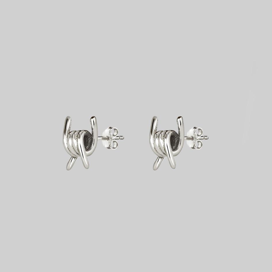 barbed wire knot stud earrings