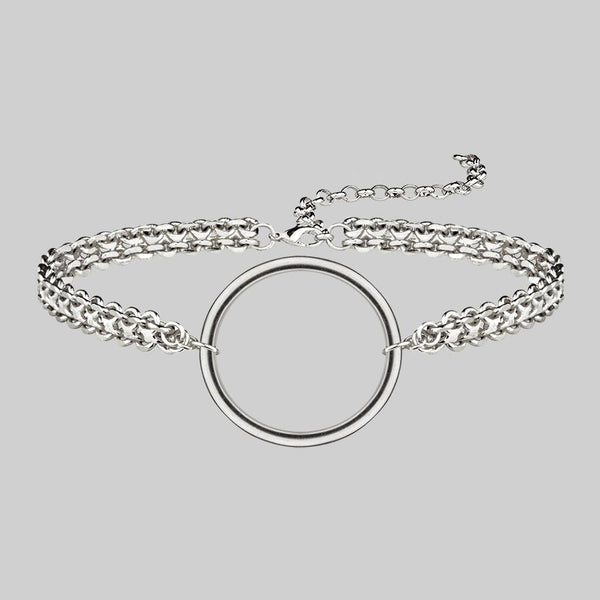 PARADOX. Oversized Ring Chain Choker - Silver