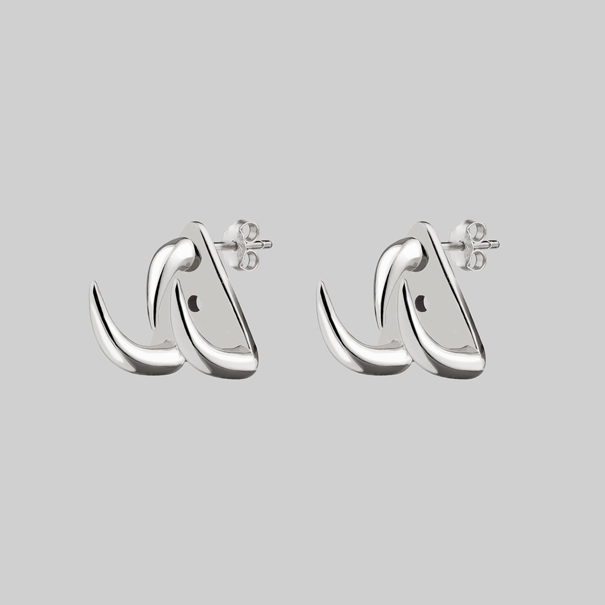 silver spike stud earrings