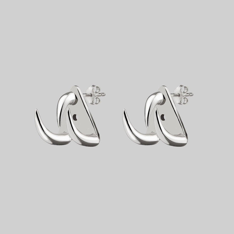 FAWN 3. Three Claw Talon Earrings - Silver