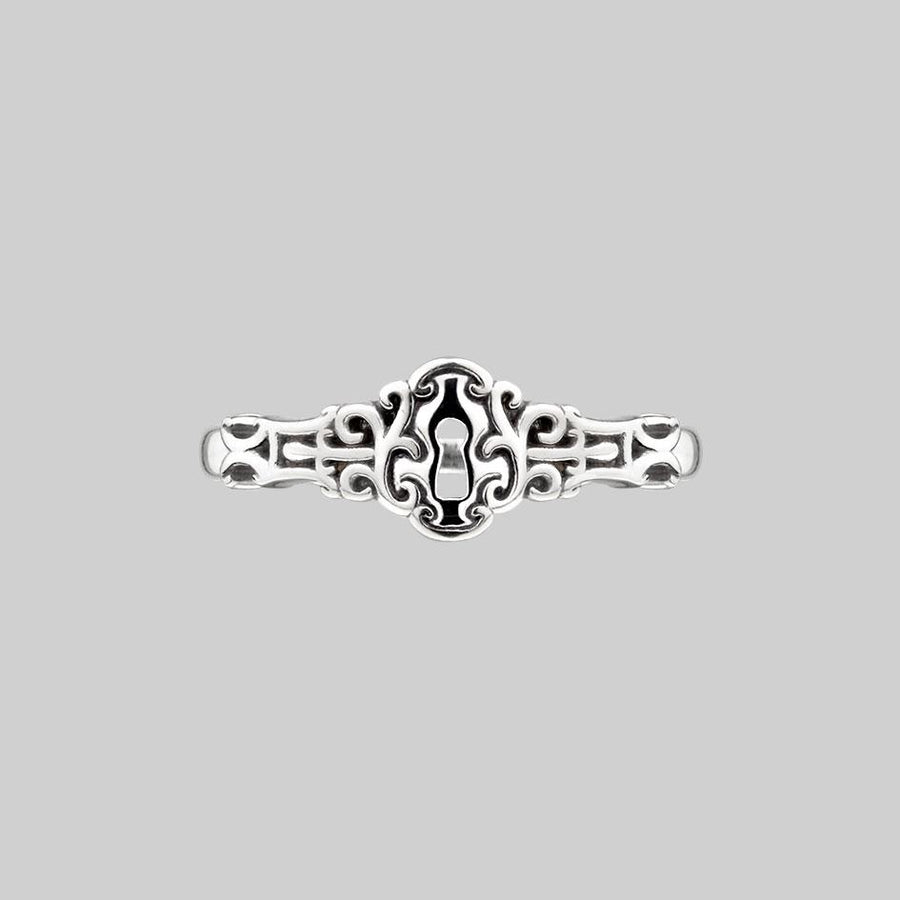 vintage key lock ring silver