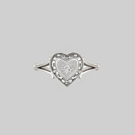 silver romantic heart ring