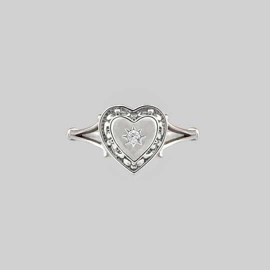 MY DARLING. Heart & Cubic Zirconia Ring - Silver