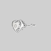 silver starburst heart ring