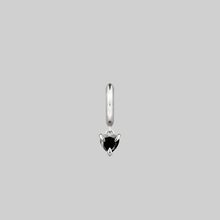 black heart charm hoop earring
