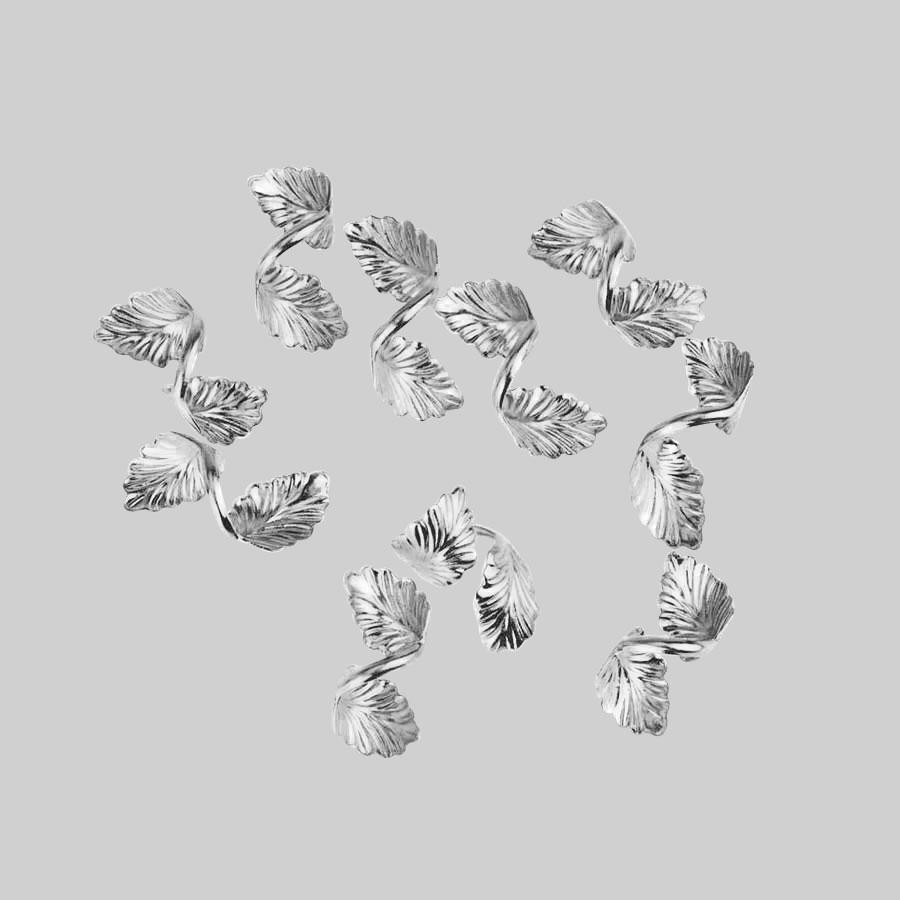 ELVIN. Silver Leaf Hair Twists silver hair accessories twist into hair