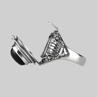onyx gemstone locket ring