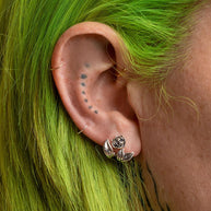 Rose foliage earring