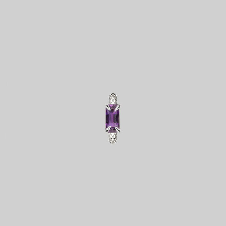 amethyst gemstone hoop earring silver