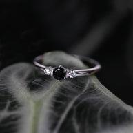 CAPULET. Black Spinel Trilogy Silver Ring