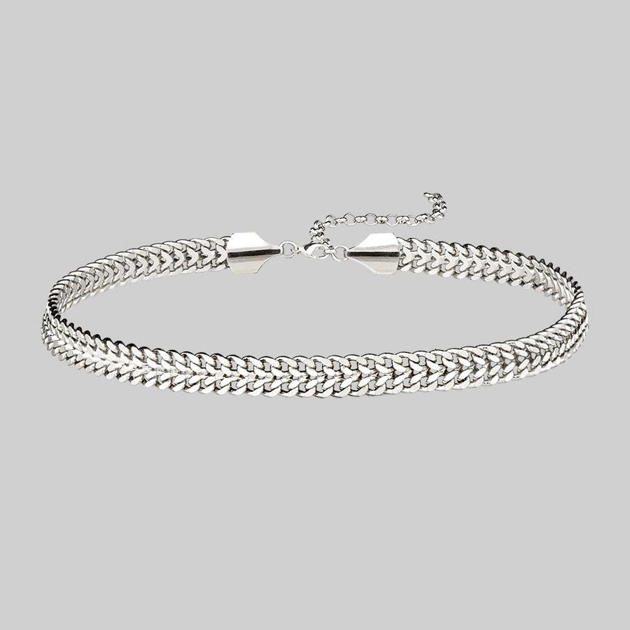 simple sterling silver chain choker