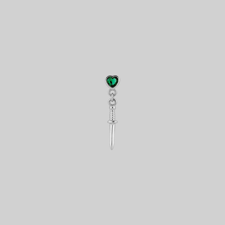 single gemstone dagger earring