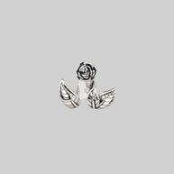 single rose silver stud earing