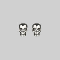 sterling silver skull stud earrings 