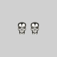 sterling silver skull stud earrings