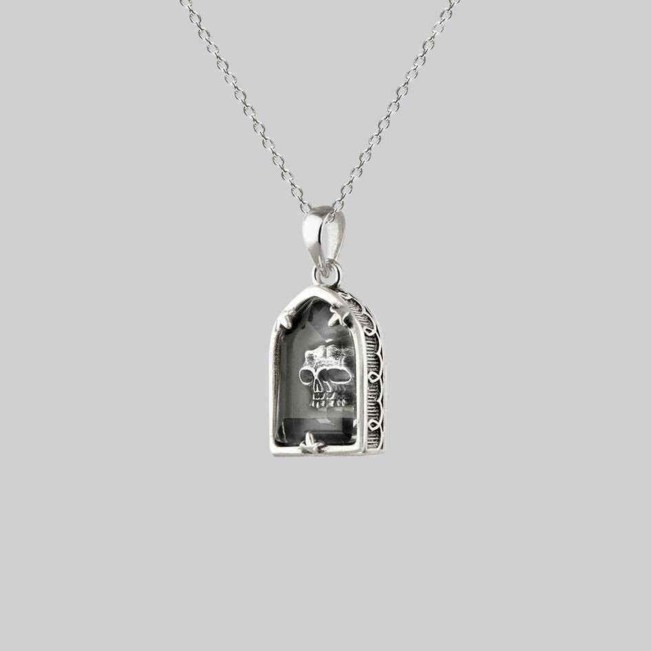 glass skull pendant necklace