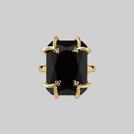 black spinel cocktail ring