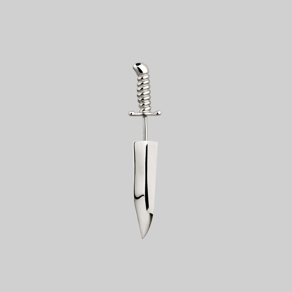 sterling silver knife stud earring